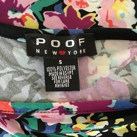 Floral Maxi Sundress Junior SMALL Sleeveless Shoulder Tie Stretch Poof New York - Picture 4 of 16